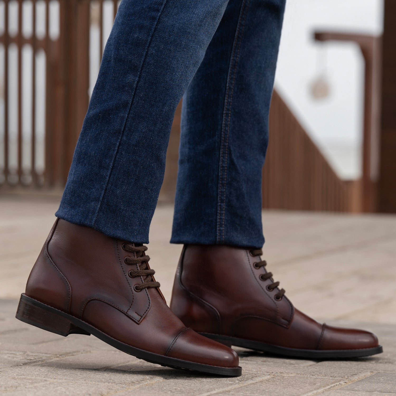 brown leather dress boots mens Franco Cuadra casual caiman ankle for Men 8.5 / Brown These chelsea dress boots are the ideal choice for every gentleman World's Most Comfortable Chestnut Brown
