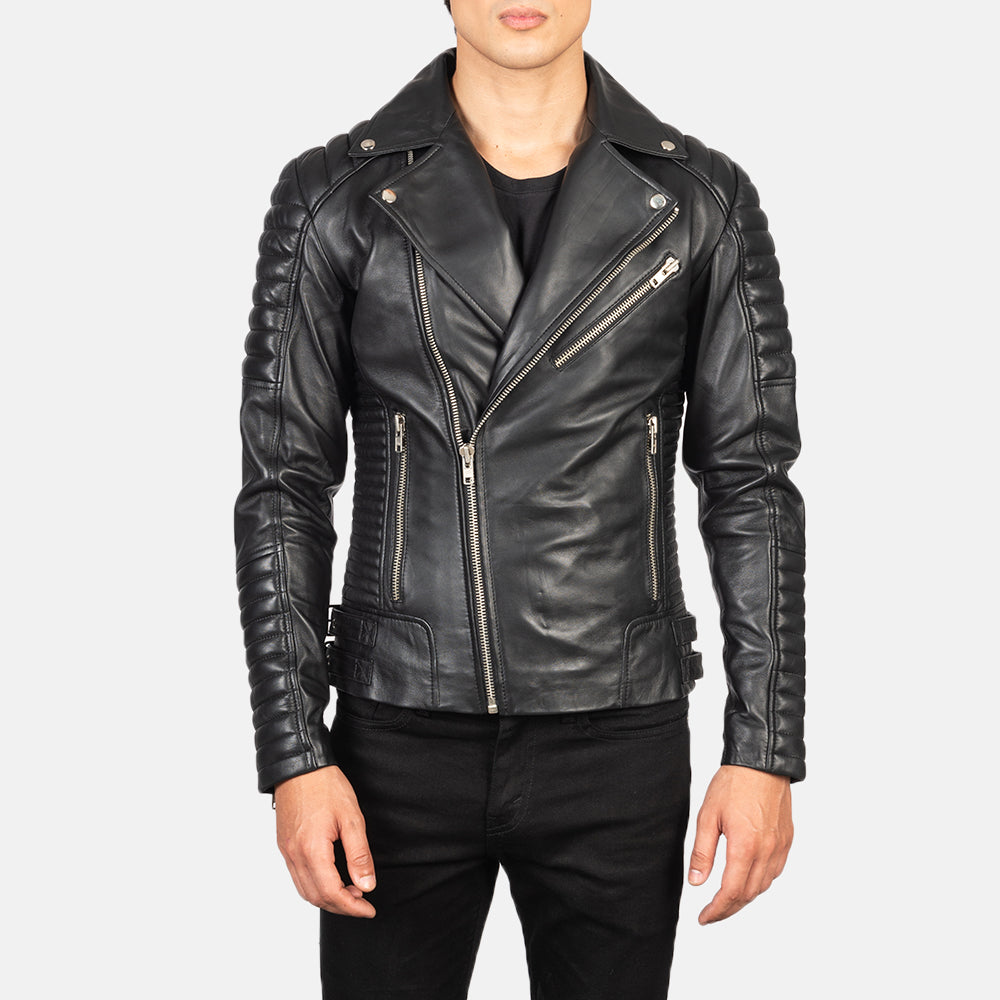Men's Armand Black Leather Biker Jacket – The Jacket Maker