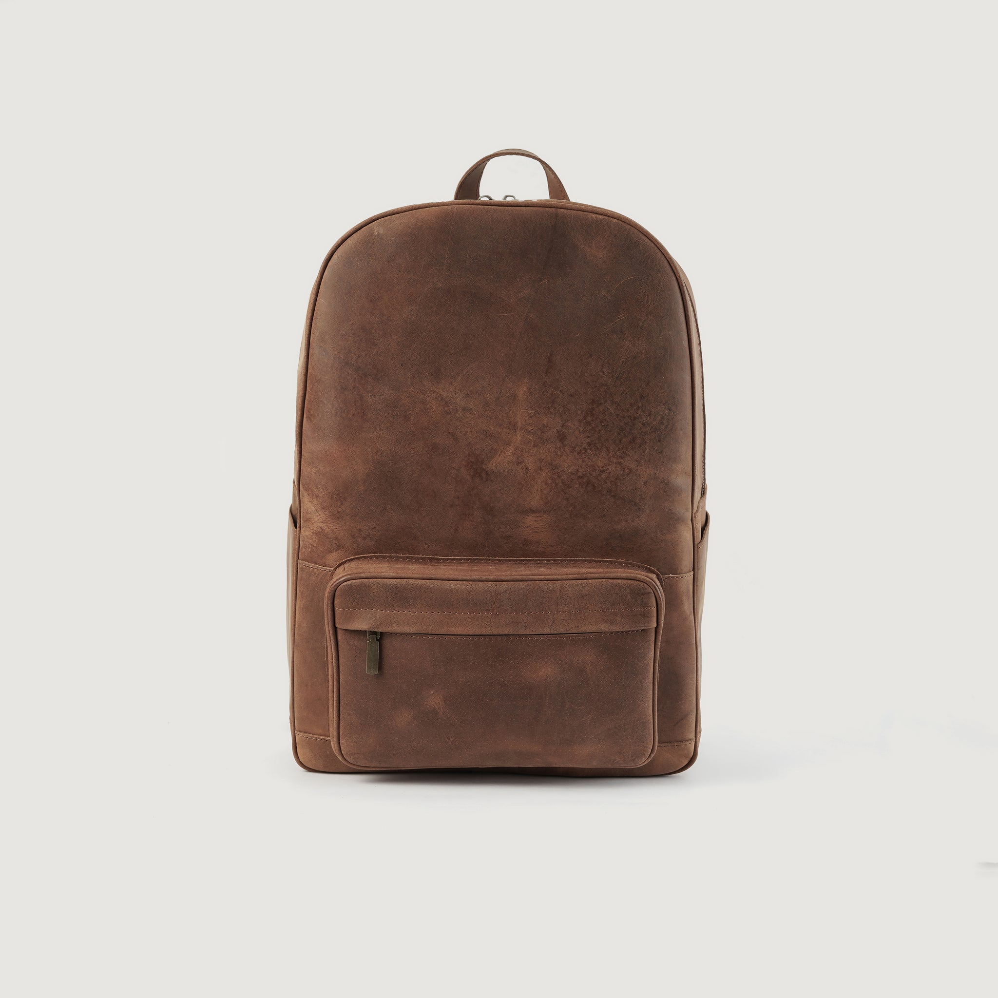 The Philos Vintage Tan Leather Backpack - Main Image
